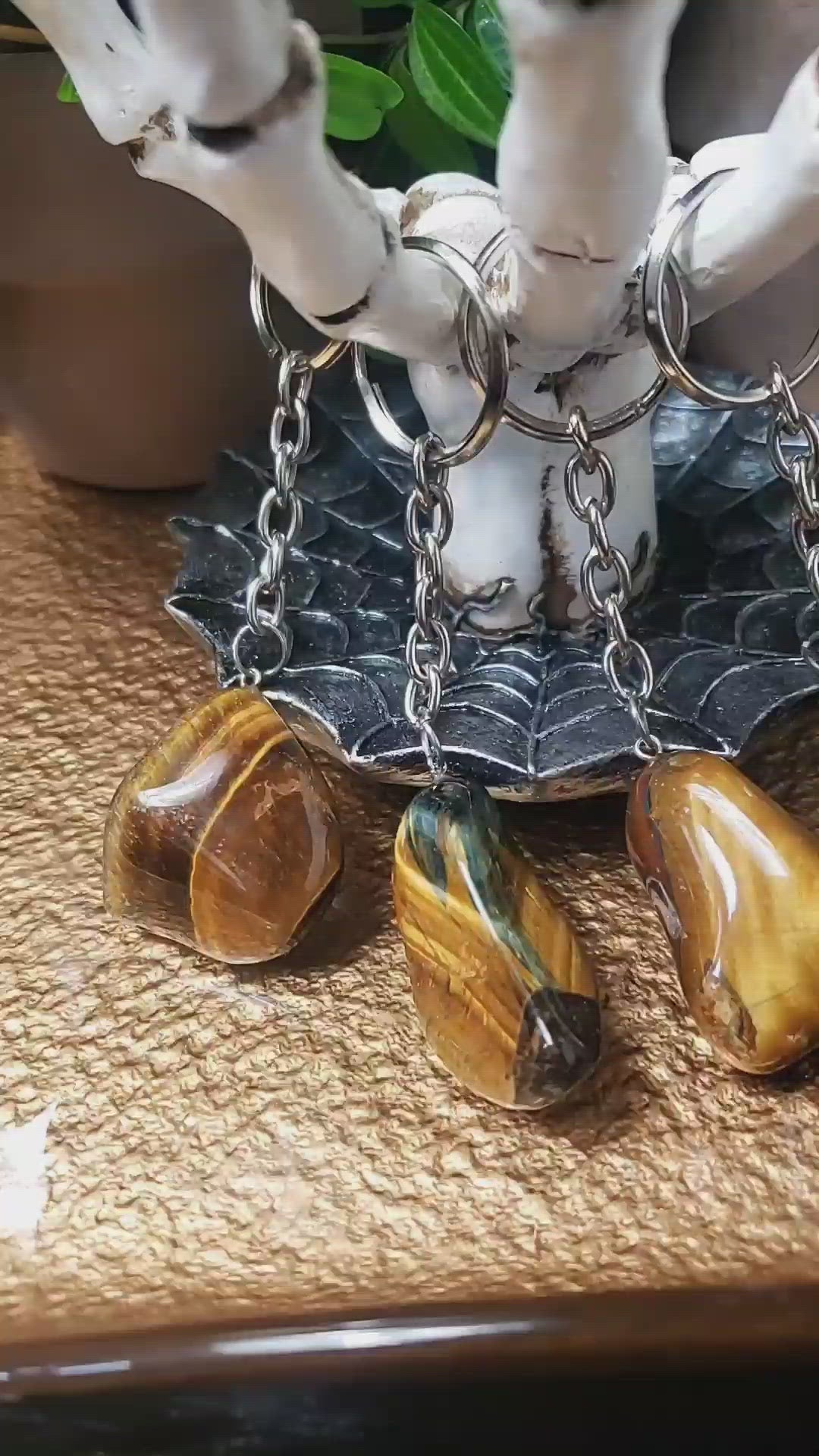 Tiger's Eye Keychain + Tiger's Eye + Keychain