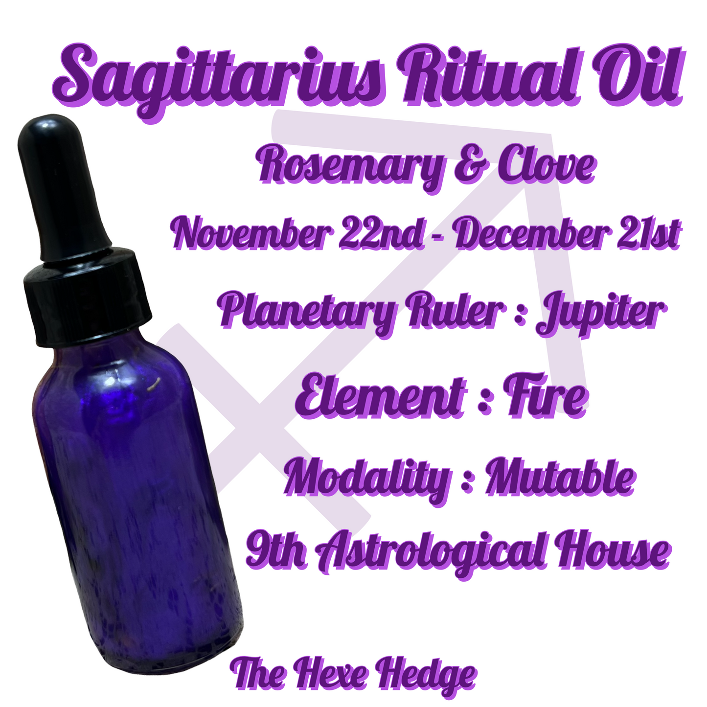 Zodiac Power Ritual Oil 1oz Dropper Bottles + Ritual Oil + Roller Oil + Spell Oil + Zodiac + Astrology