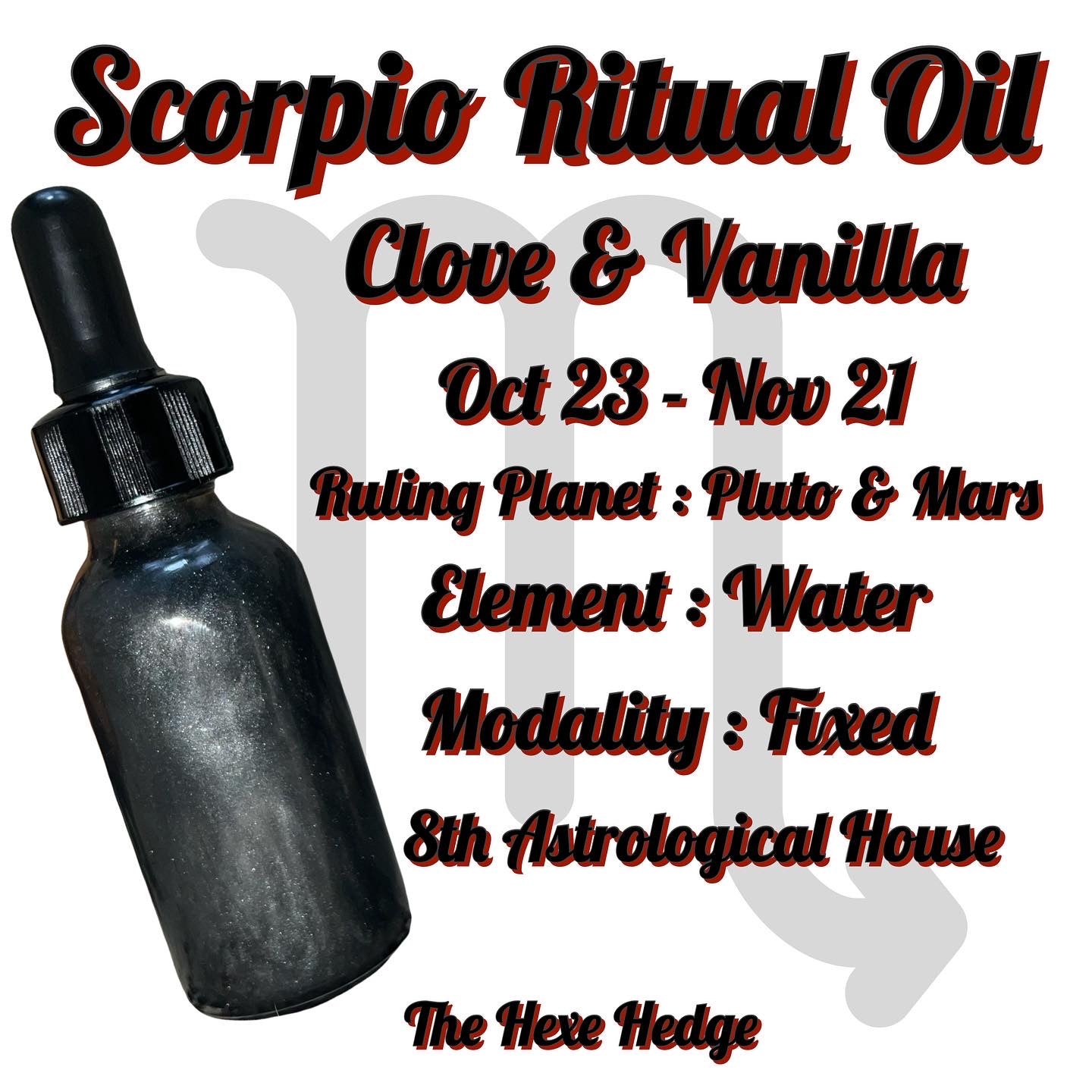 Zodiac Power Ritual Oil 1oz Dropper Bottles + Ritual Oil + Roller Oil + Spell Oil + Zodiac + Astrology